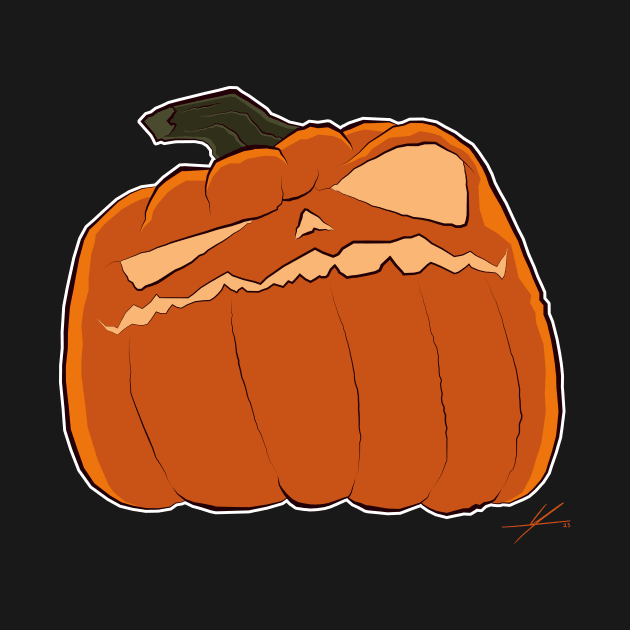 Grumpy Halloween Pumpkin by IAMO by IAMO