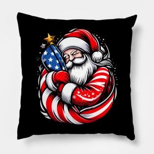 American Santa Claus For Men, Women Patriotic - USA Flag Pillow