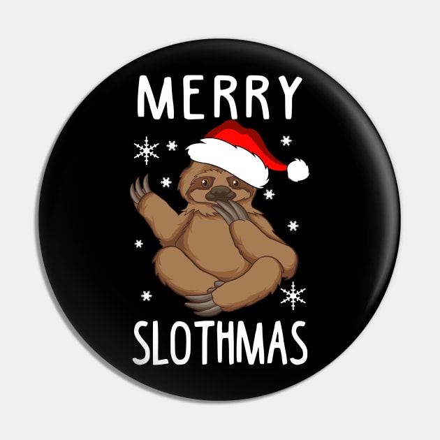 Merry Slothmas Funny Christmas Sweatshirt Pin by KsuAnn