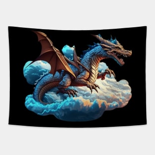 Flying Dragon in the Sky: Epic Fantasy Art Design Tapestry