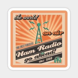 the world on air - Ham Radio - Retro Magnet