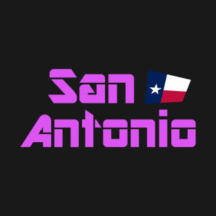 San Antonio, Texas with Texas Flag T-Shirt