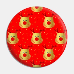 FUNNY Red Nose Reindeer Pattern Pin