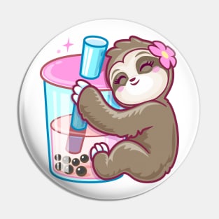 Boba Tea Kawaii Sloth Kawaii Girls Anime Pin