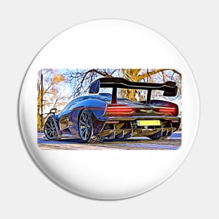 McLaren Senna Cartoon Drawing Action Print Pin