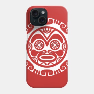 Polynesian tattoo inspired tiki face Phone Case