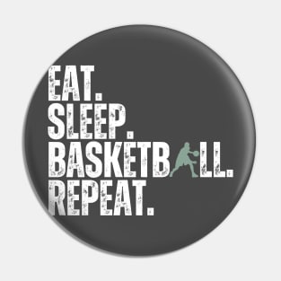 Eat Sleep Basketball Repeat Retro Vintage Boy Kid Men Women Pin