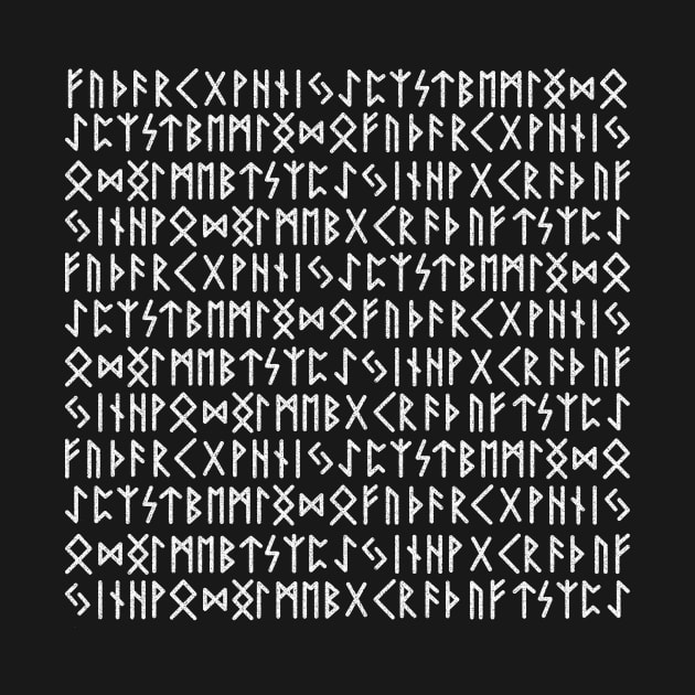 Viking runes white pattern by Drumsartco