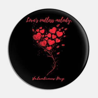 Love's endless melody. A Valentines Day Celebration Quote With Heart-Shaped Baloon Pin