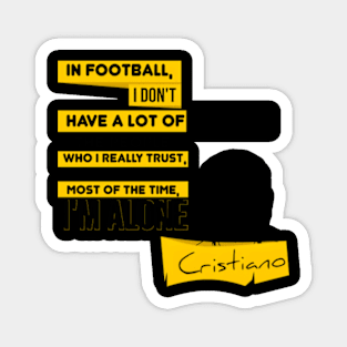 Alone In Footballquote Soccer Player Magnet