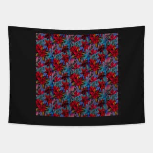 Poinsettia watercolor Tapestry