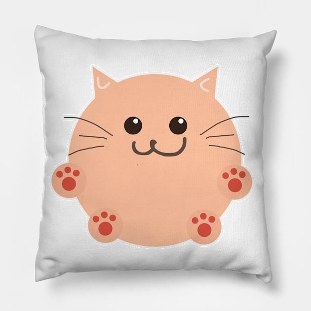 Round kitten Pillow by WordsGames