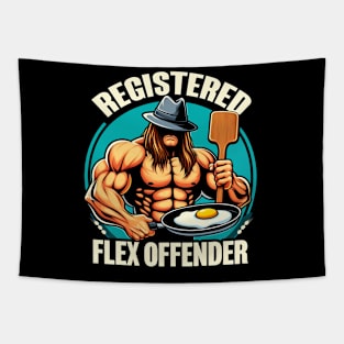 Registered Flex Offender Ironic Bodybuilder Meme Sigma Tapestry