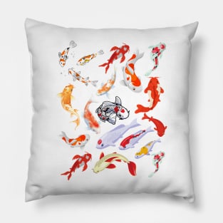 Koi Carp Fish Print Pillow