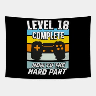 Level 18 Birthday Video Games 18th Bday Tapestry