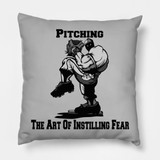 Pitcher Buff Baseball Player Pitching Art Of Instilling Fear Cartoon Pillow