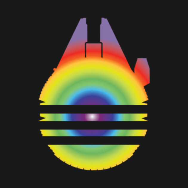 MILLENNIUM RAINBOW - Millennium Falcon - T-Shirt | TeePublic