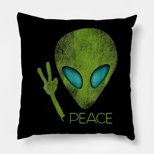 Alien Peace Cool Funny Cute UFO Lover Birthday Gift Pillow