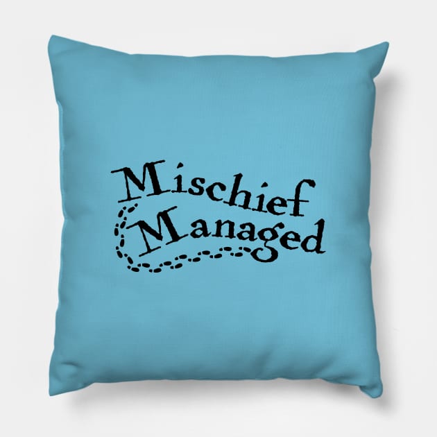 Mischief Managed Pillow by helengarvey