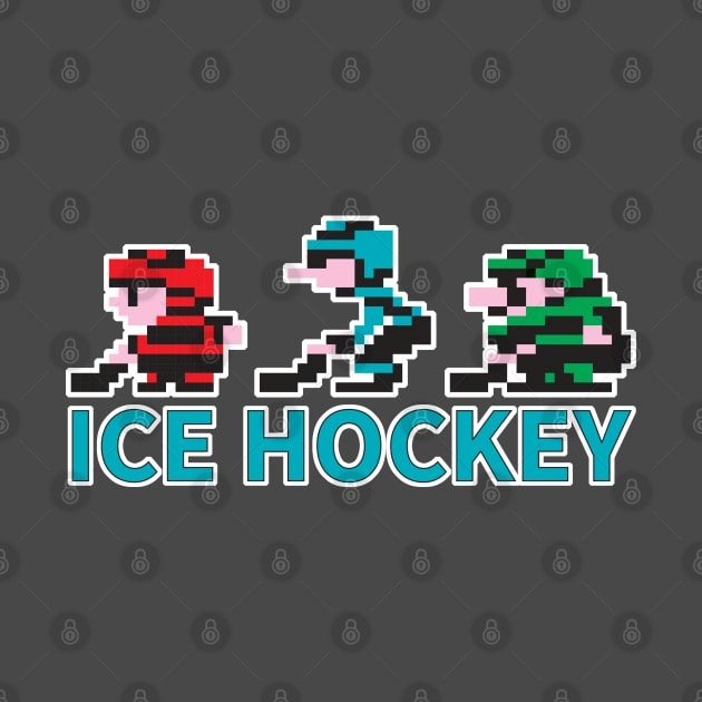 8-bit Ice Hockey Guys for Dark T-Shirts by gogamego