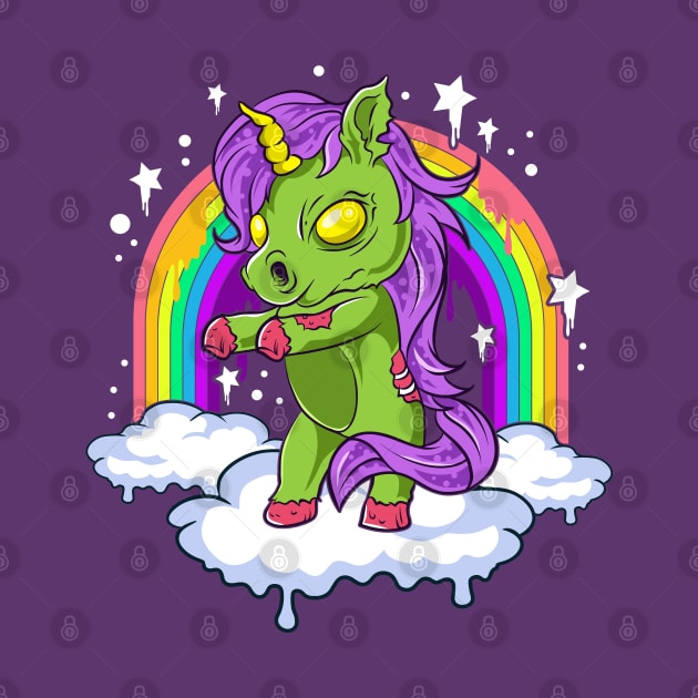 Zombie Unicorn Halloween Horror Funny Cute by E