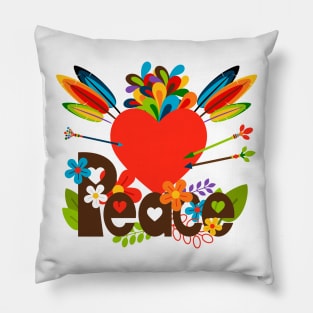 Peace heart illustration Pillow