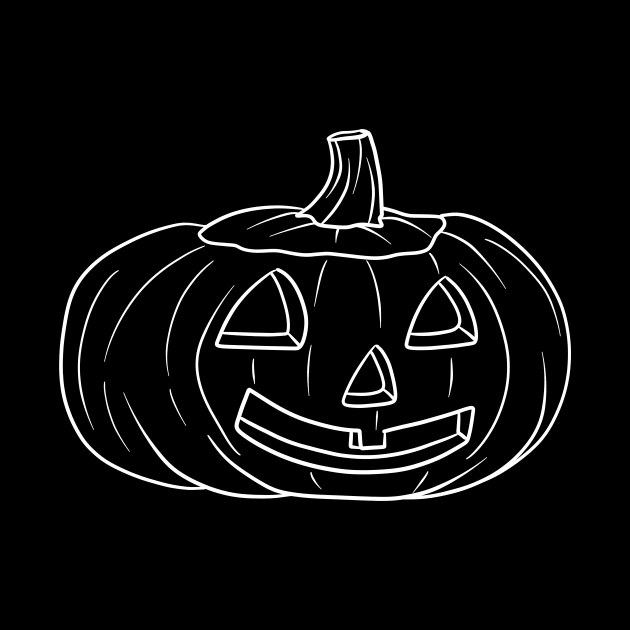 Halloween Jack O' Lantern White Line Design by saradaboru