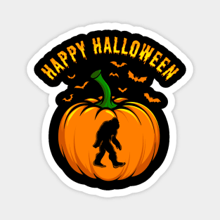 Funny Bigfoot Pumpkin Happy Halloween Magnet