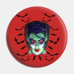 Frankenstein's Monster's Bride Vintage Mask Pin