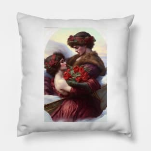 Lesbian Retro Victorian Valentines Pillow