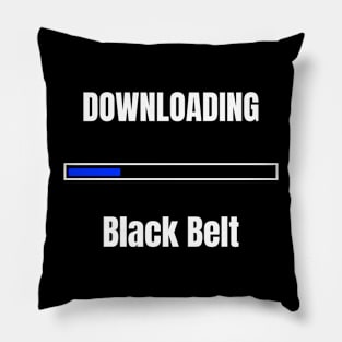 BJJ shirt-Downloading black belt Pillow