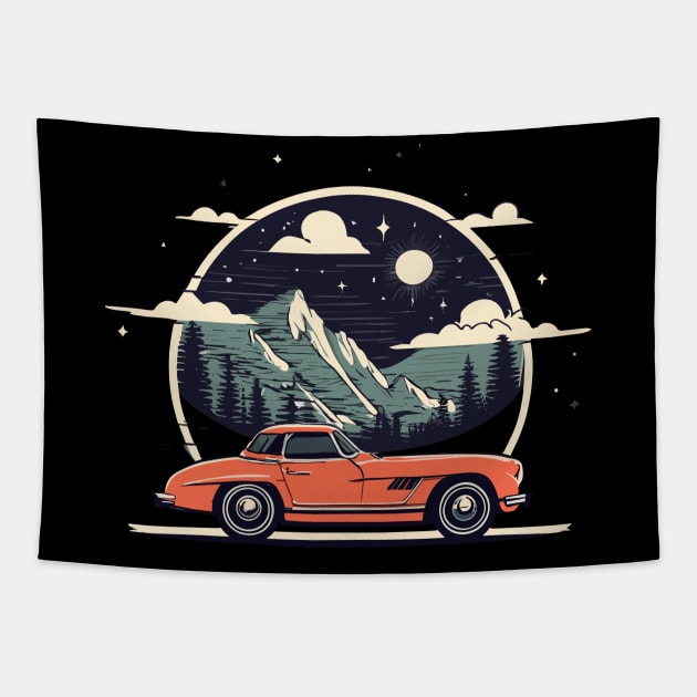 Mercedes Benz 300 SL | Vintage Car Tapestry by kknows