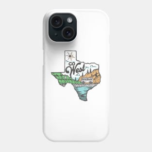 Van Life Go West Texas Phone Case