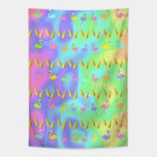 Flamingos And Pineapples Tapestry