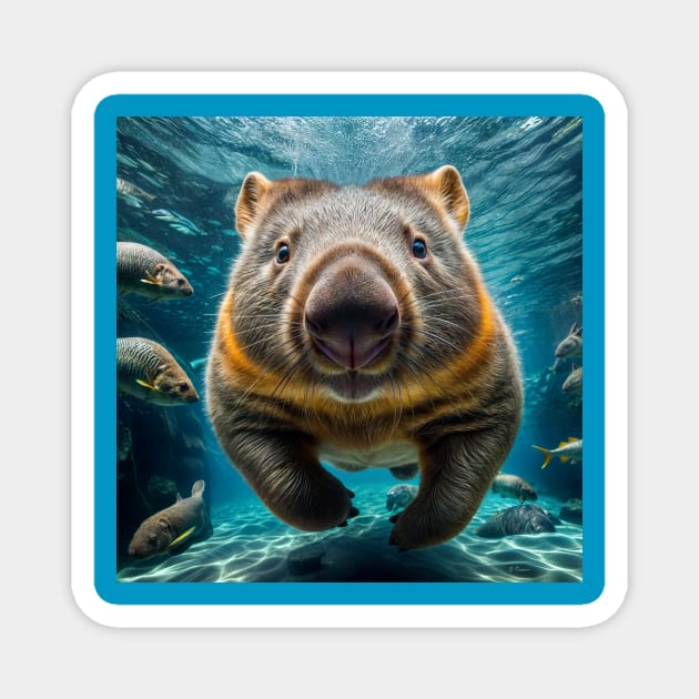 Aquatic Wombat Magnet by J7Simpson