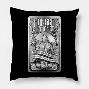 Fanged Friend Whiskey Wolf Logo Pillow