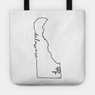 cursive delaware outline Tote