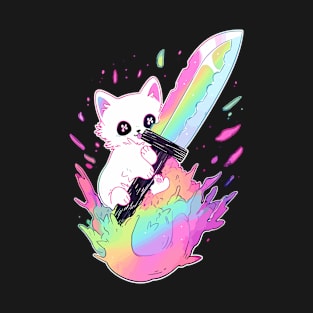 Trippy Cat Psychedelic Rave Cute EDM Festival T-Shirt