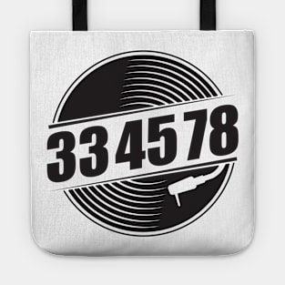 33 45 78 RPM Record & Vinyl Lovers Gift graphic Tote