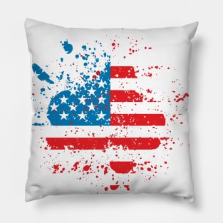 Grunge American flag Pillow