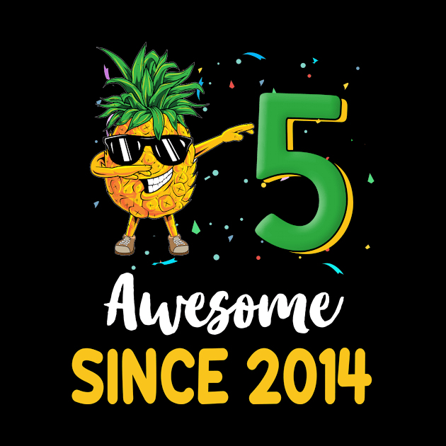 5th Birthday Pineapple Dabbing 5 Years Old T-shirt by Chapmanx