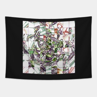 Abstract Basil Swirl Skillogram Tapestry