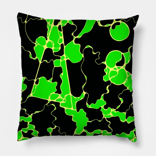 Sporadic Green Vibrant design Pillow by ozav