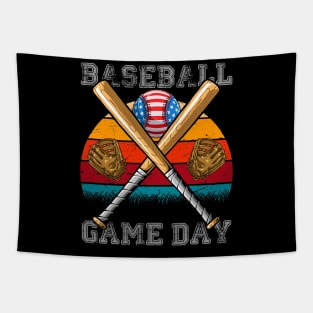 Baseball Lover American Game Day Flag Tapestry