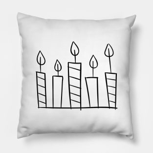 Candle Candles - Hand Drawn Pillow