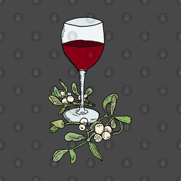 Mistletoe and wine by JennyGreneIllustration