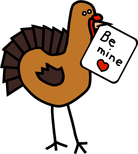 Funny Turkey says Be Mine on Valentines Day Kids T-Shirt by ellenhenryart