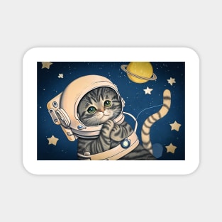 cat astronaut space Magnet