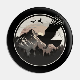 Mountain Bird Pin