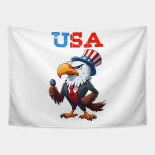 USA Bald Eagle Illustration Tapestry